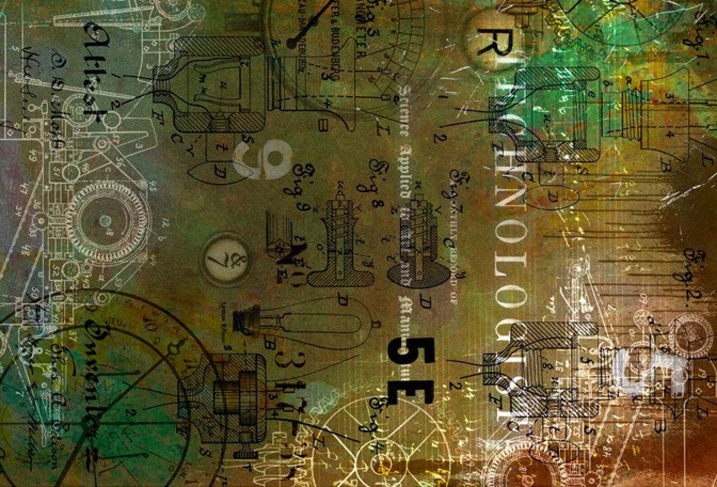 TECHNOLOGIST Decoupage Paper by Roycycled 20 x 30 inches