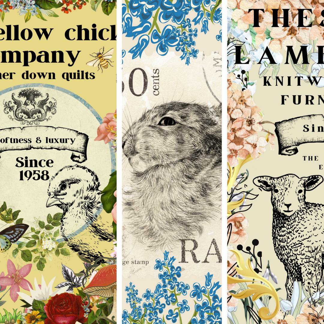 Spring in Your Step - Made by Marley, Decoupage Paper, Bunny, Lamb, Chickadee