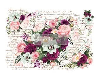 Violet Hill, LARGE Furniture Transfer Decal by Re-Design with Prima, 47 x 33″, Cut into 6 sheets