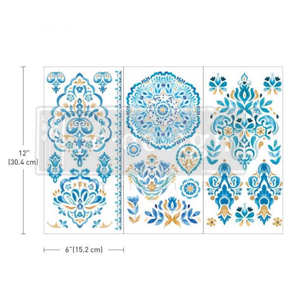 Artisinal Tile, Furniture Transfer, Re-design with Prima, MINI Size, 3 sheets 6 x 12 ea