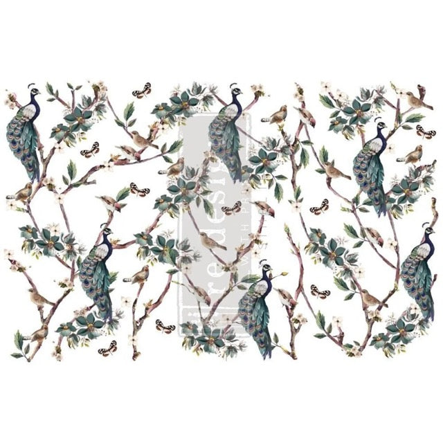 Avian Sanctuary, Furniture Transfer Decal by Re-Design with Prima, 24″X35″, CUT INTO 2 SHEETS