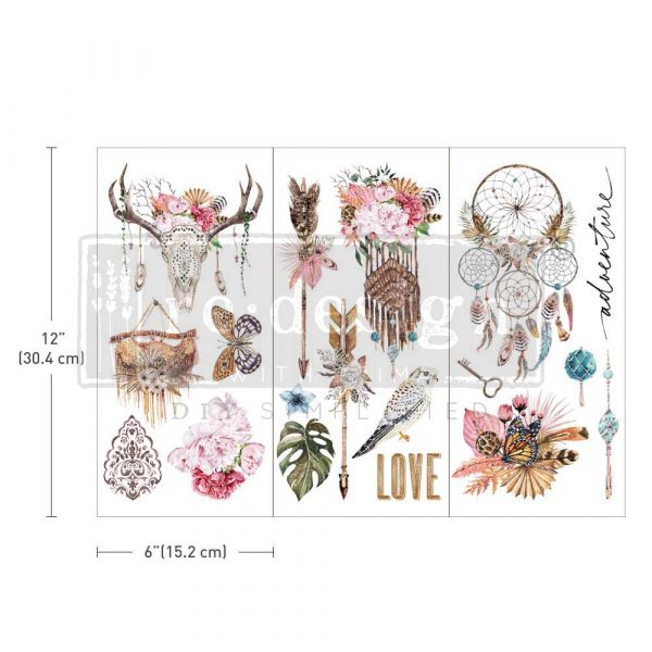 Bohemian Solstice, Furniture Transfer, Re-design with Prima, MINI Size, 3 sheets 6 x 12 ea