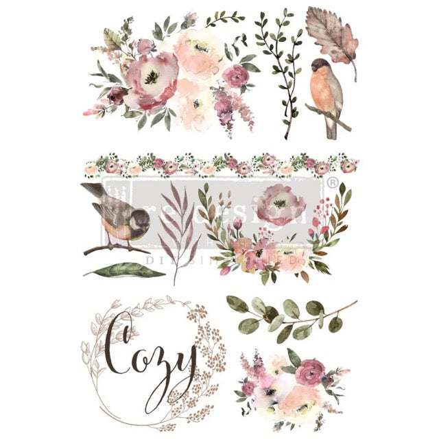 Cozy Evening, Furniture Transfer Decal by Re-Design with Prima, 24″X35″, CUT INTO 3 SHEETS
