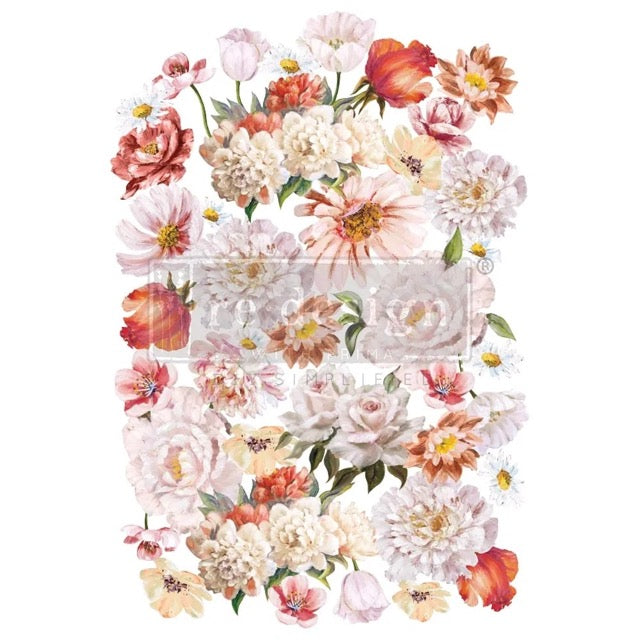 Pretty in Peach, Furniture Transfer Decal by Re-Design with Prima, 24″X35″, CUT INTO 3 SHEETS
