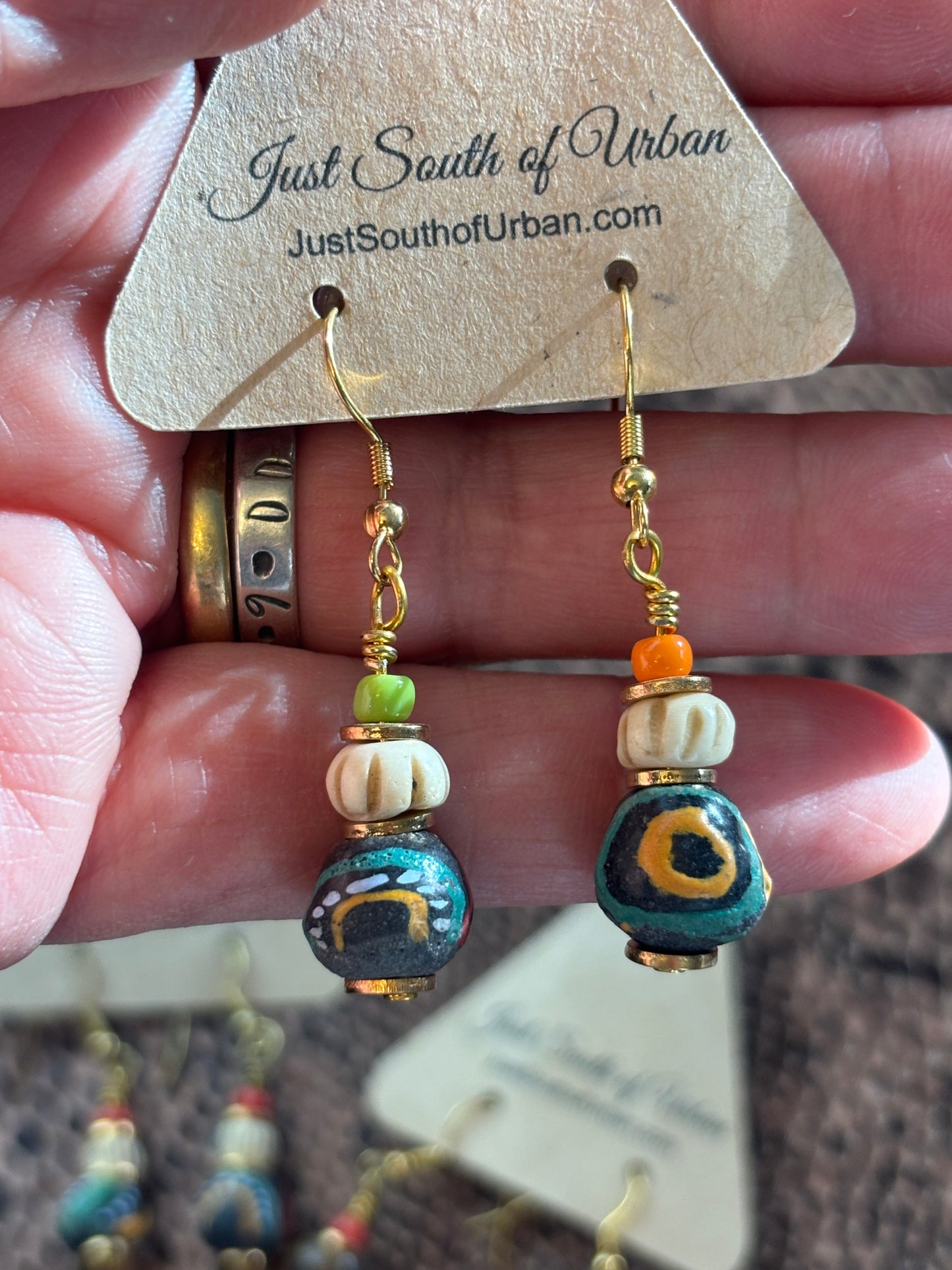 African Glass Beaded Earrings, Vibrant, Colorful and Pure Artisan