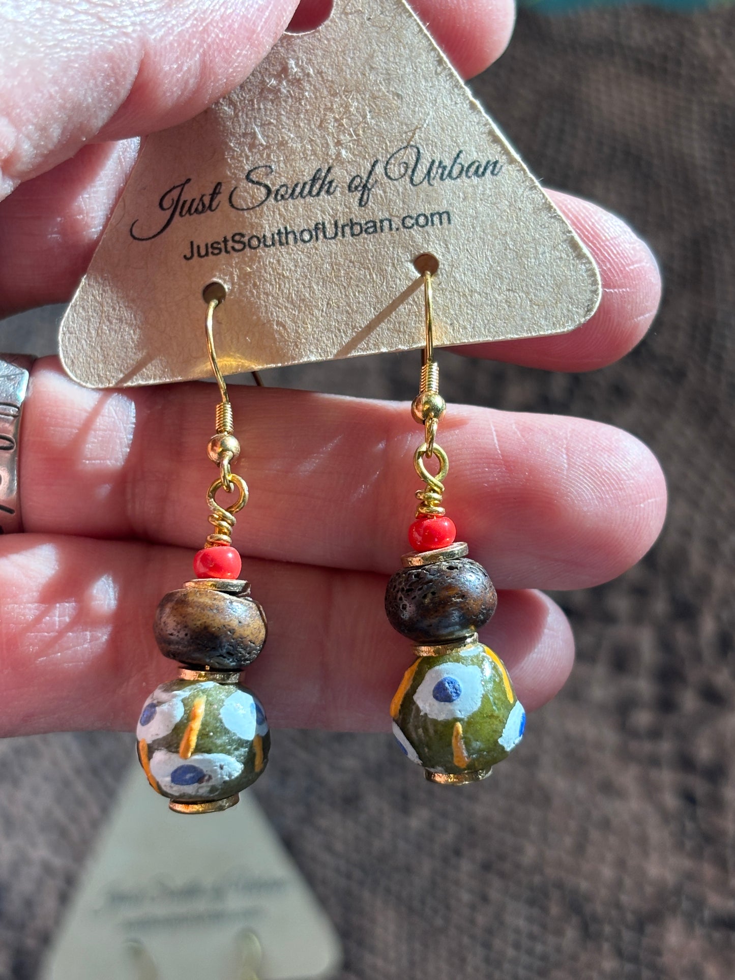 African Glass Beaded Earrings, Vibrant, Colorful and Pure Artisan