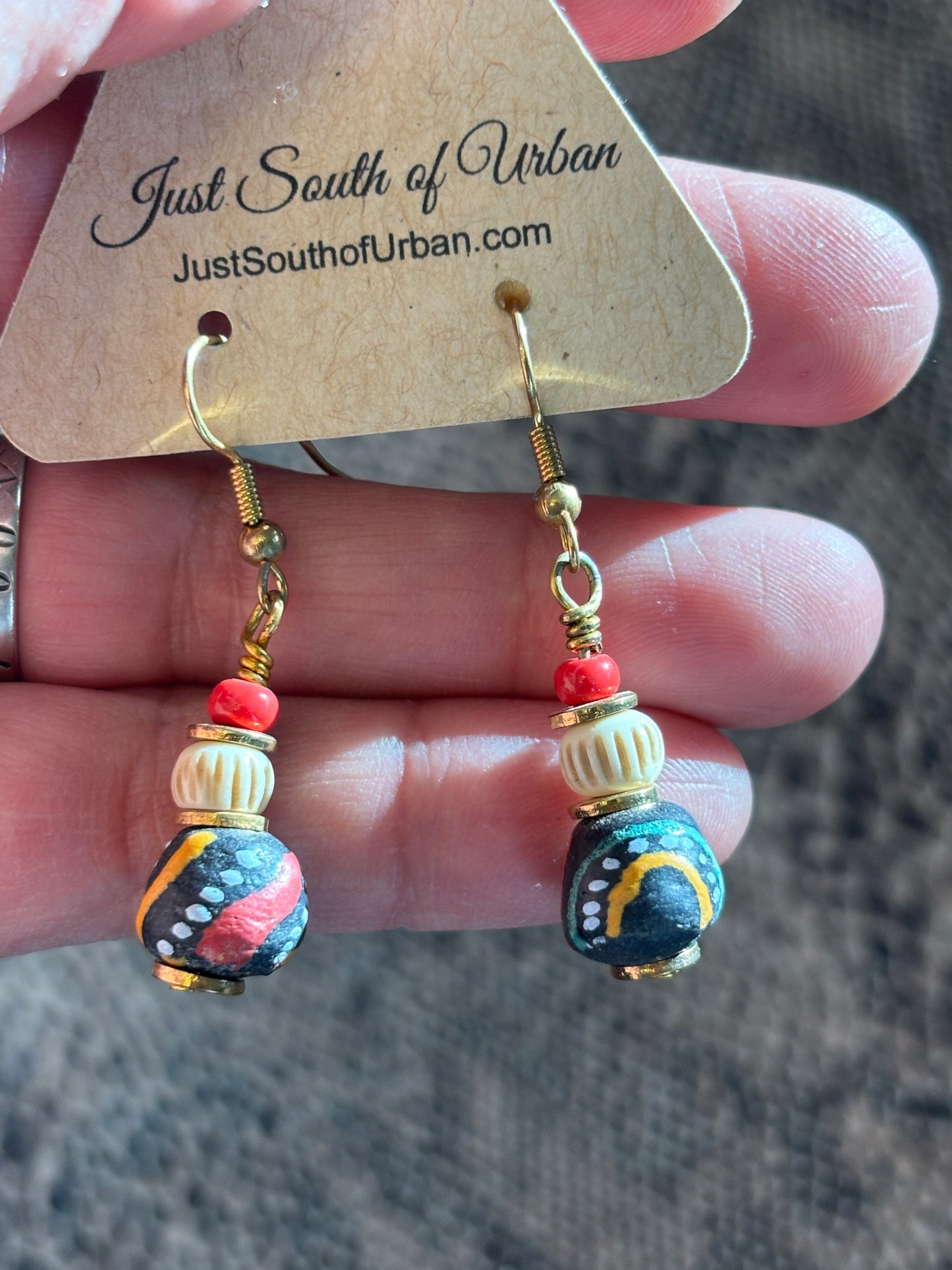 African Glass Beaded Earrings, Vibrant, Colorful and Pure Artisan