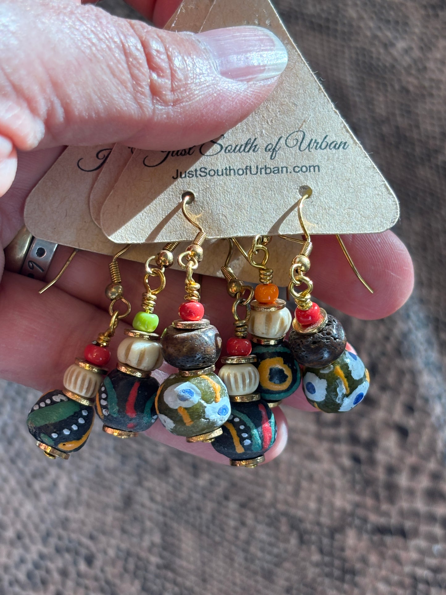 African Glass Beaded Earrings, Vibrant, Colorful and Pure Artisan