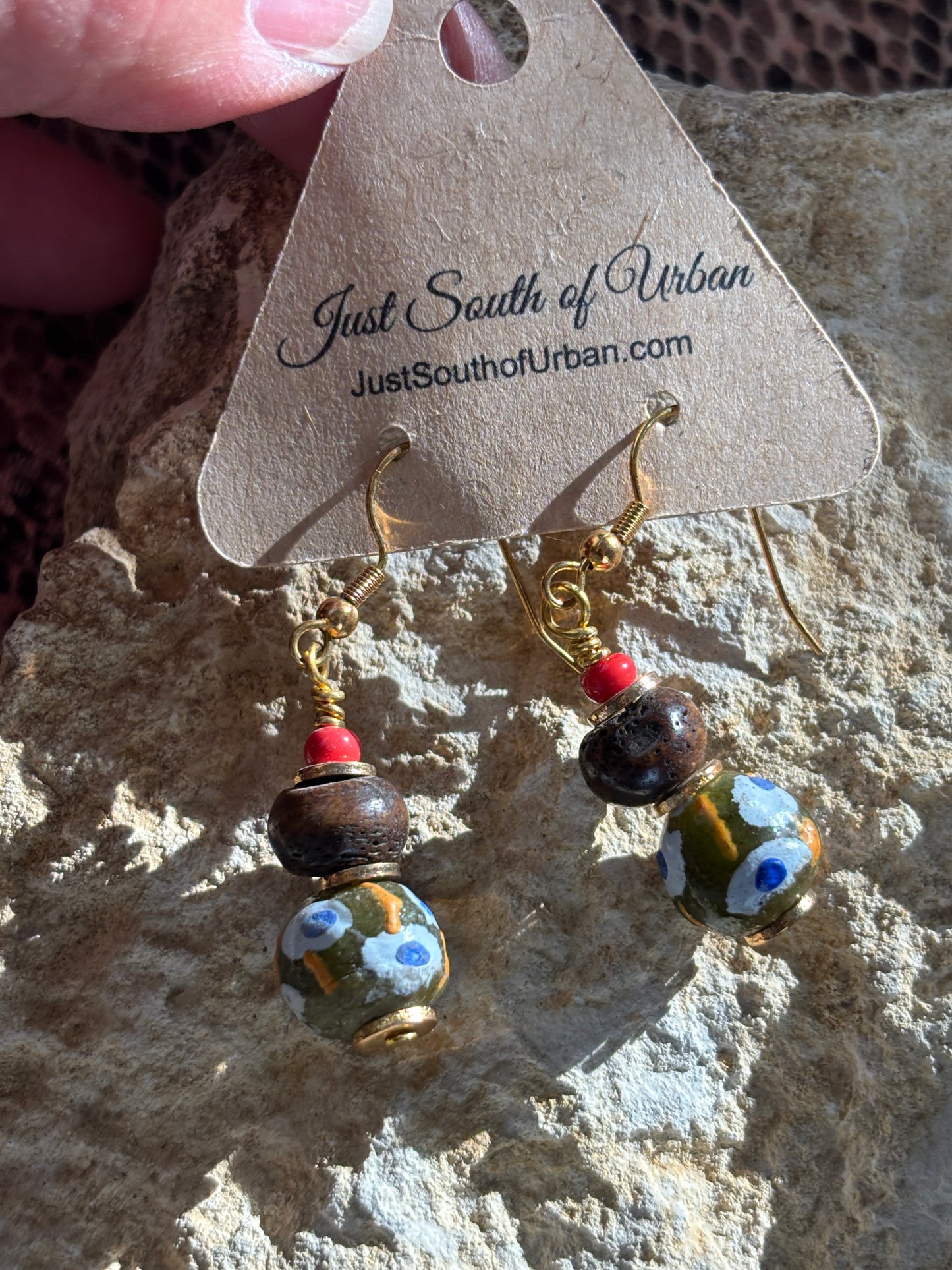 African Glass Beaded Earrings, Vibrant, Colorful and Pure Artisan