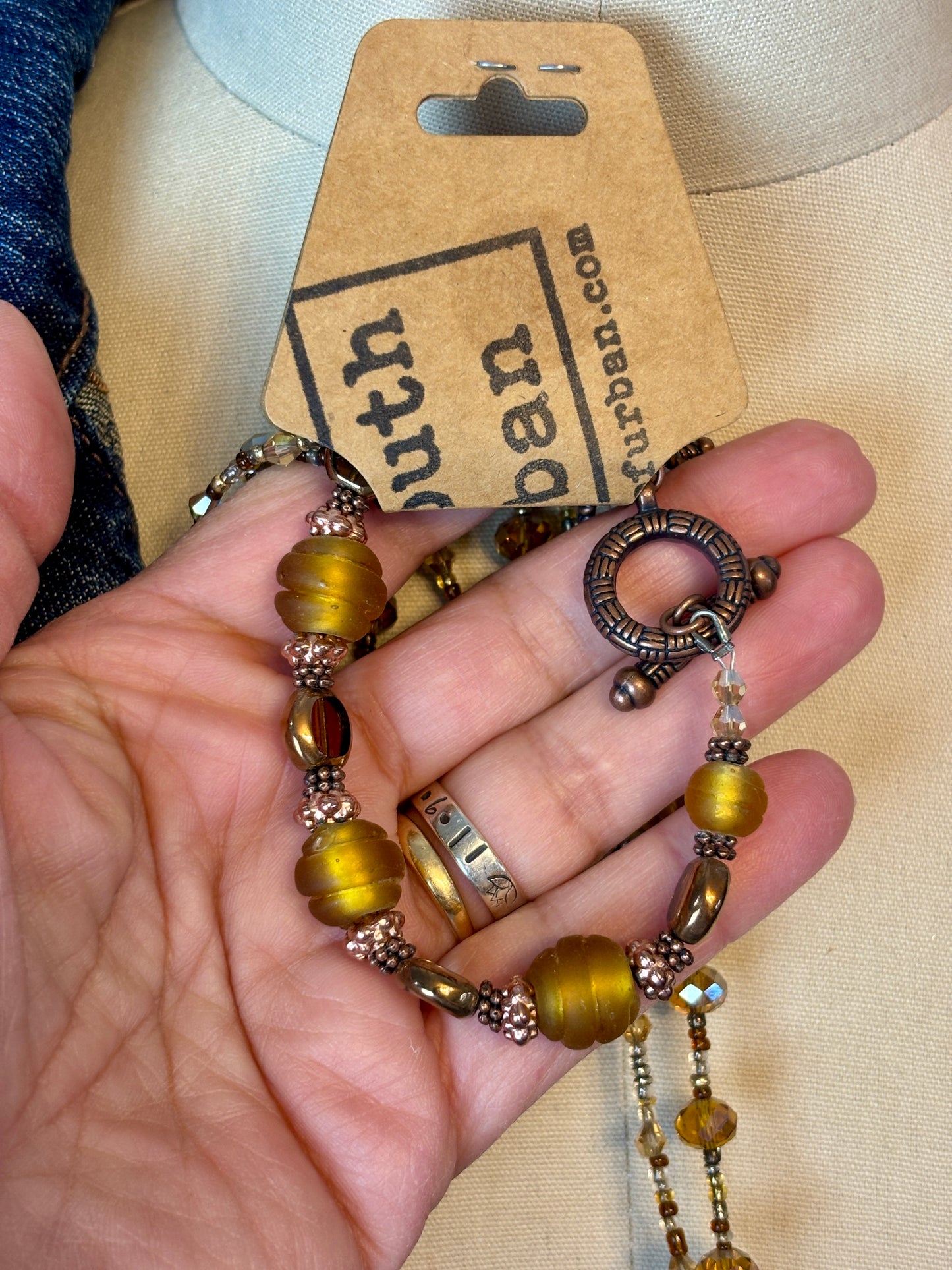 Animal Print Glass Beaded Necklace