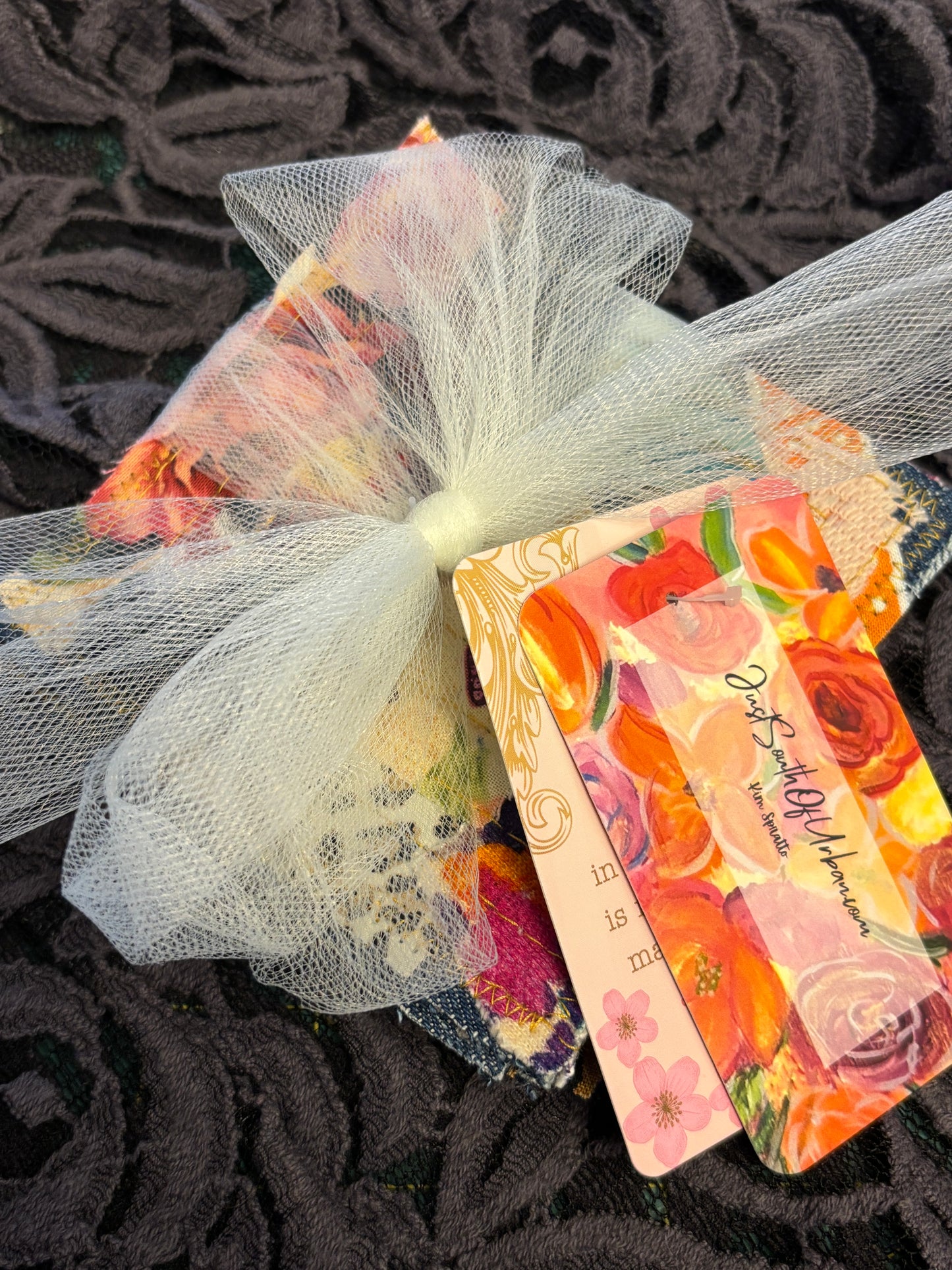 Colorful Bohemian Fabric Coasters, 4" x 4", (SET B)