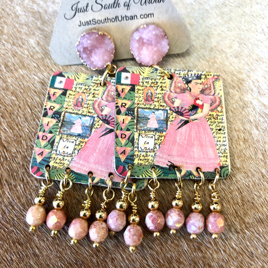 Eccentric Mexican Art Earrings, 3 Inches, Super Lightweight