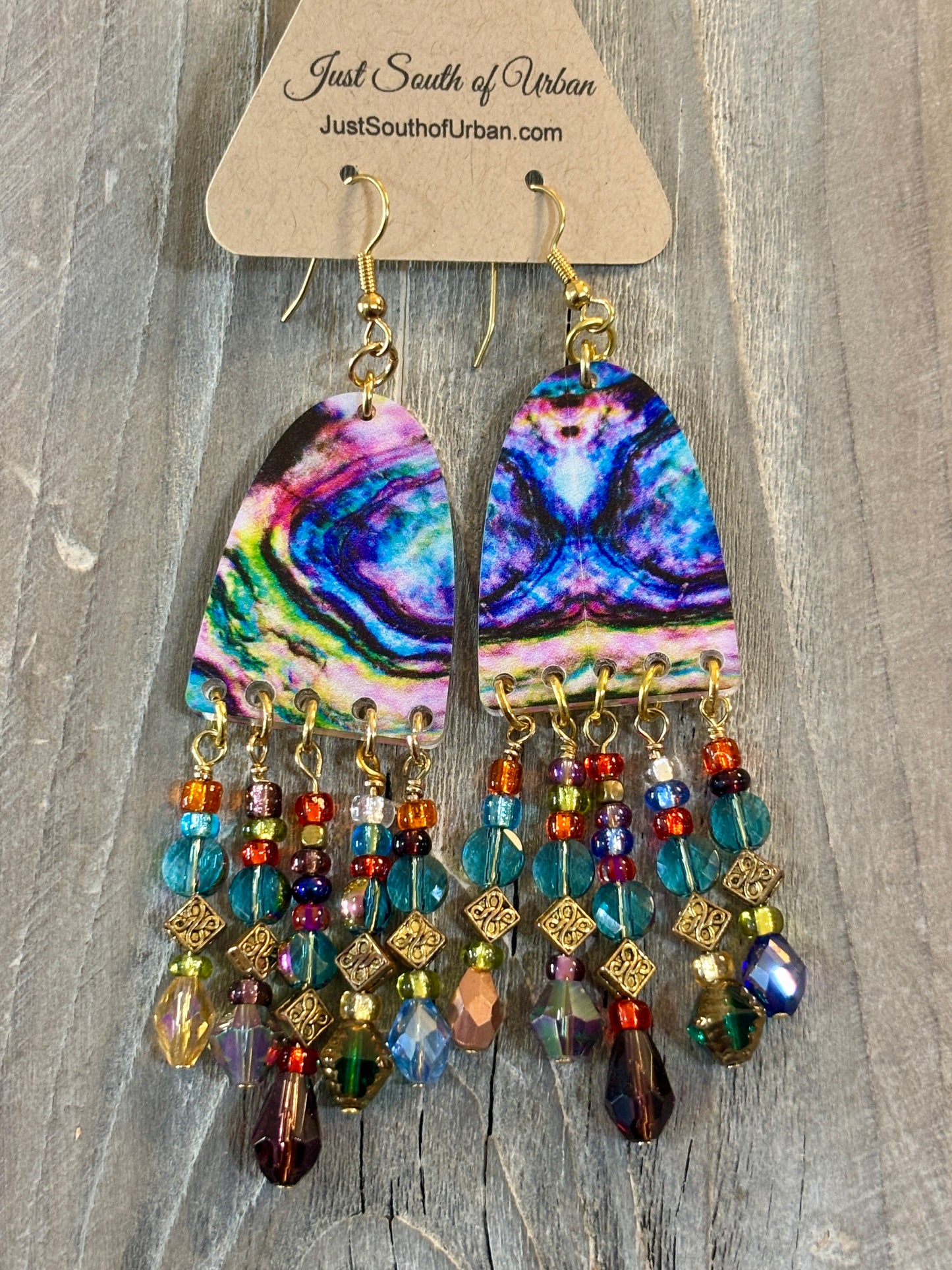 Gypsy Bohemian Hippie Earrings Multi Color 4 inches