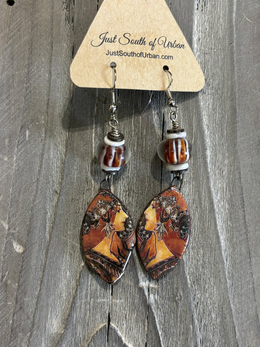 Fine Art Bohemian Earrings, Handmade Bohemian Trendy Earrings