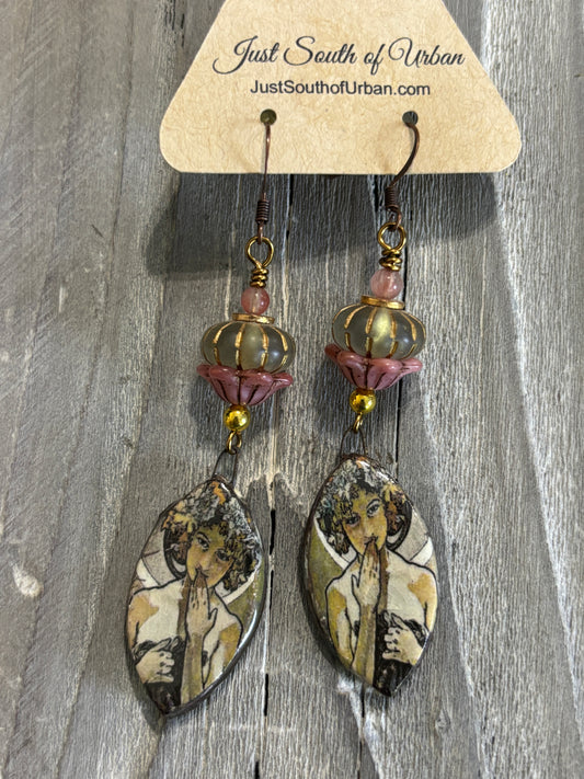 Fine Art on Ceramic Earrings