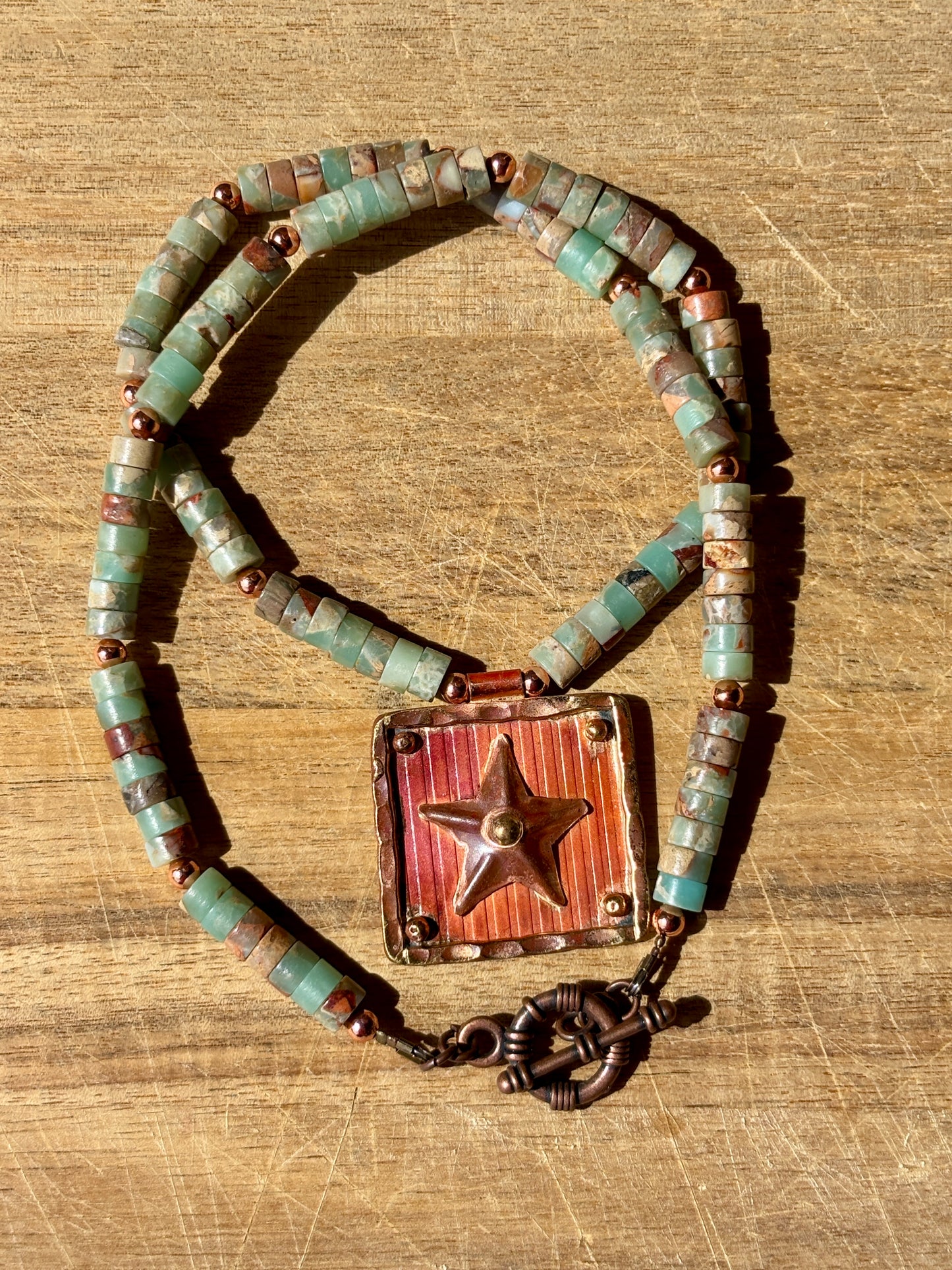 Texas Star Artisan Crafted Copper Pendant Necklace