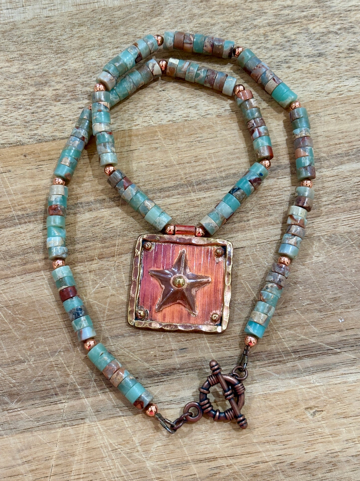 Texas Star Artisan Crafted Copper Pendant Necklace