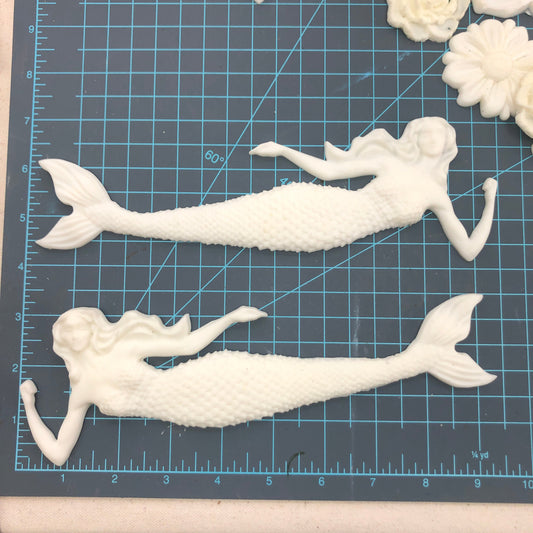 Mermaid Pre-Cast Mould, Resin, Set of Two