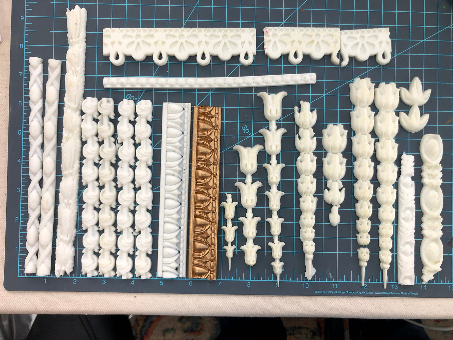 BIG LOT of Pre-Cast Moulds, Resin, Scroll, Fountains, Leaves, Borders, Edges