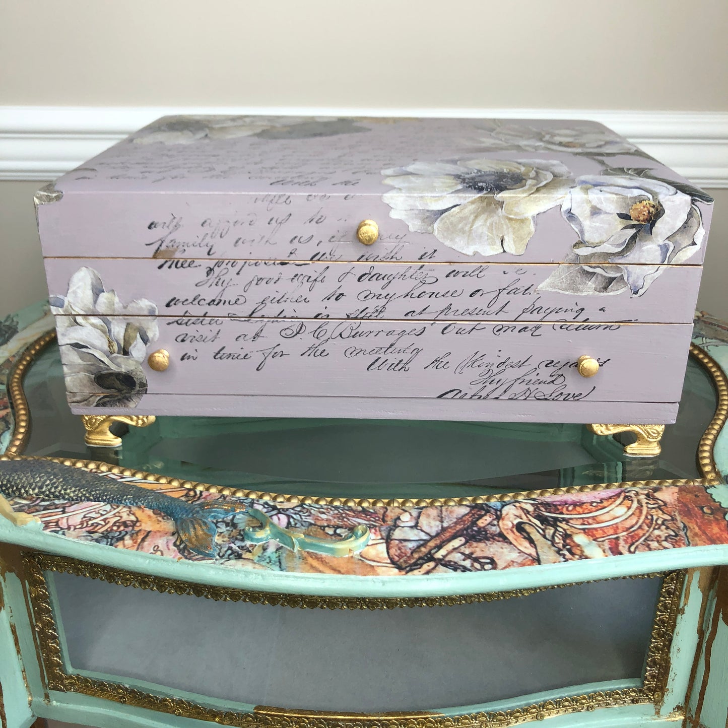 Romantic Dreams, Vintage Floral Jewelry Box