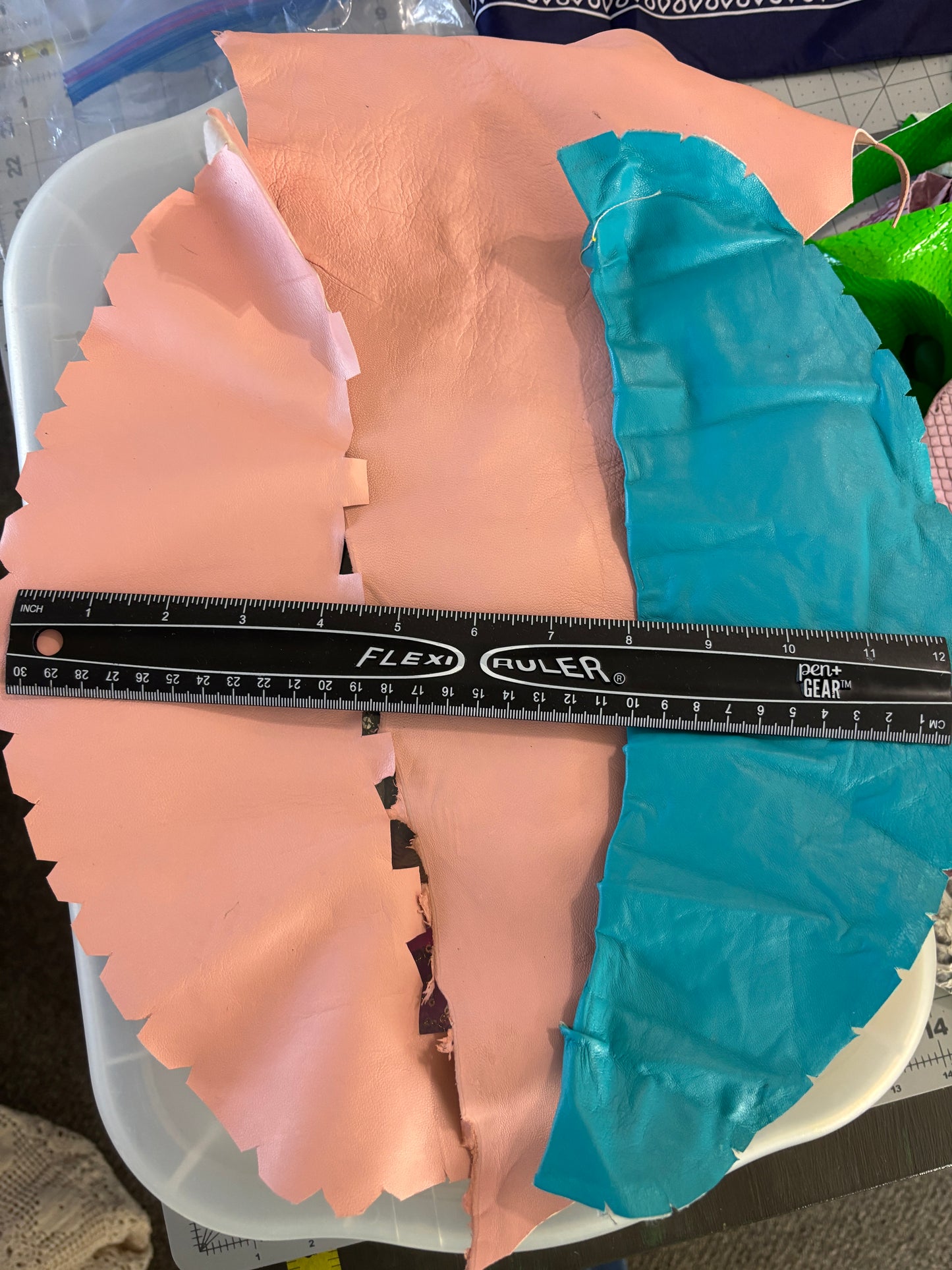 Scraps of Leather and Python Snake for Crafting, 1.4 pounds of High End Supple Leather