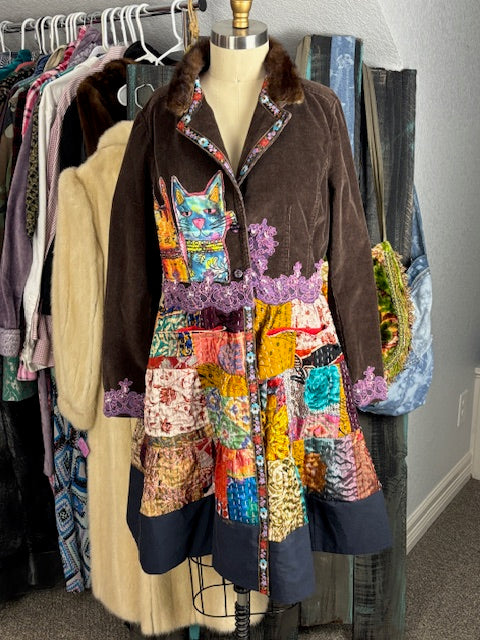 Up-Cycled Corduroy Fit and Flare Style Jacket