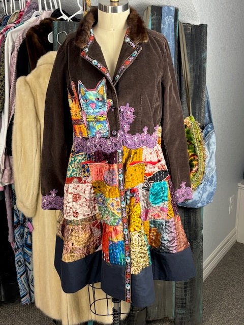 Up-Cycled Corduroy Fit and Flare Style Jacket