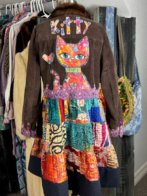 Up-Cycled Corduroy Fit and Flare Style Jacket