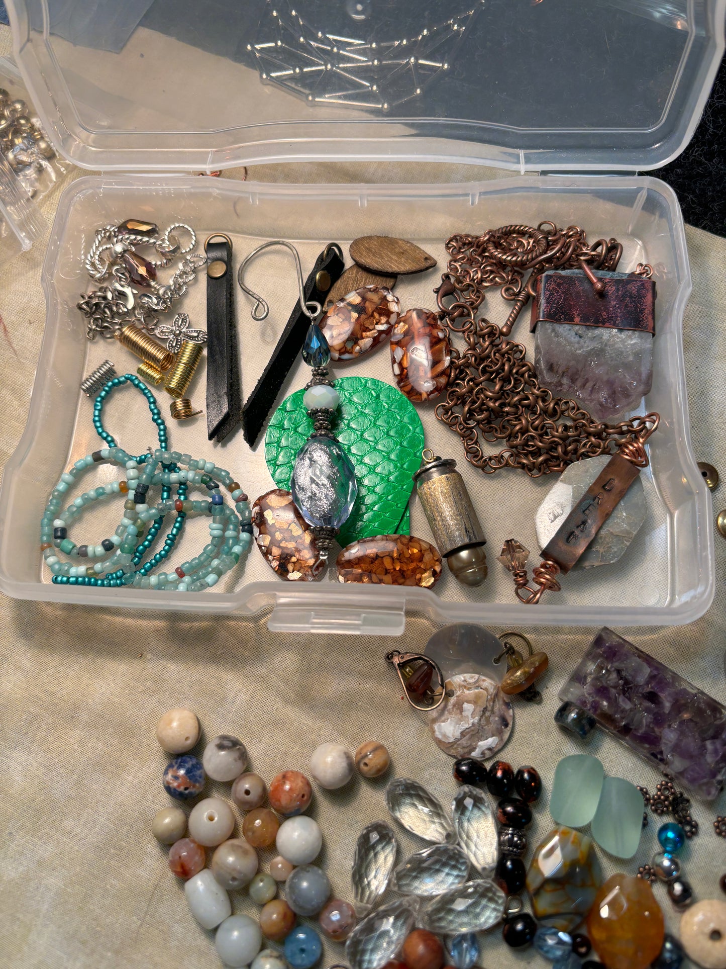 Grab Bag 1.3 lbs (540 g) of Misc Beads, Jump Rings, Supply Stash Add for the Jewelry Maker