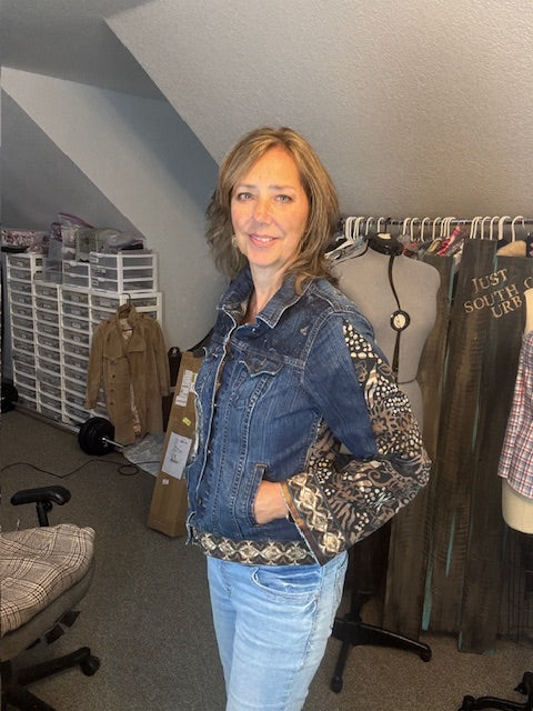 Up-Cycled Denim Jacket Size Small,