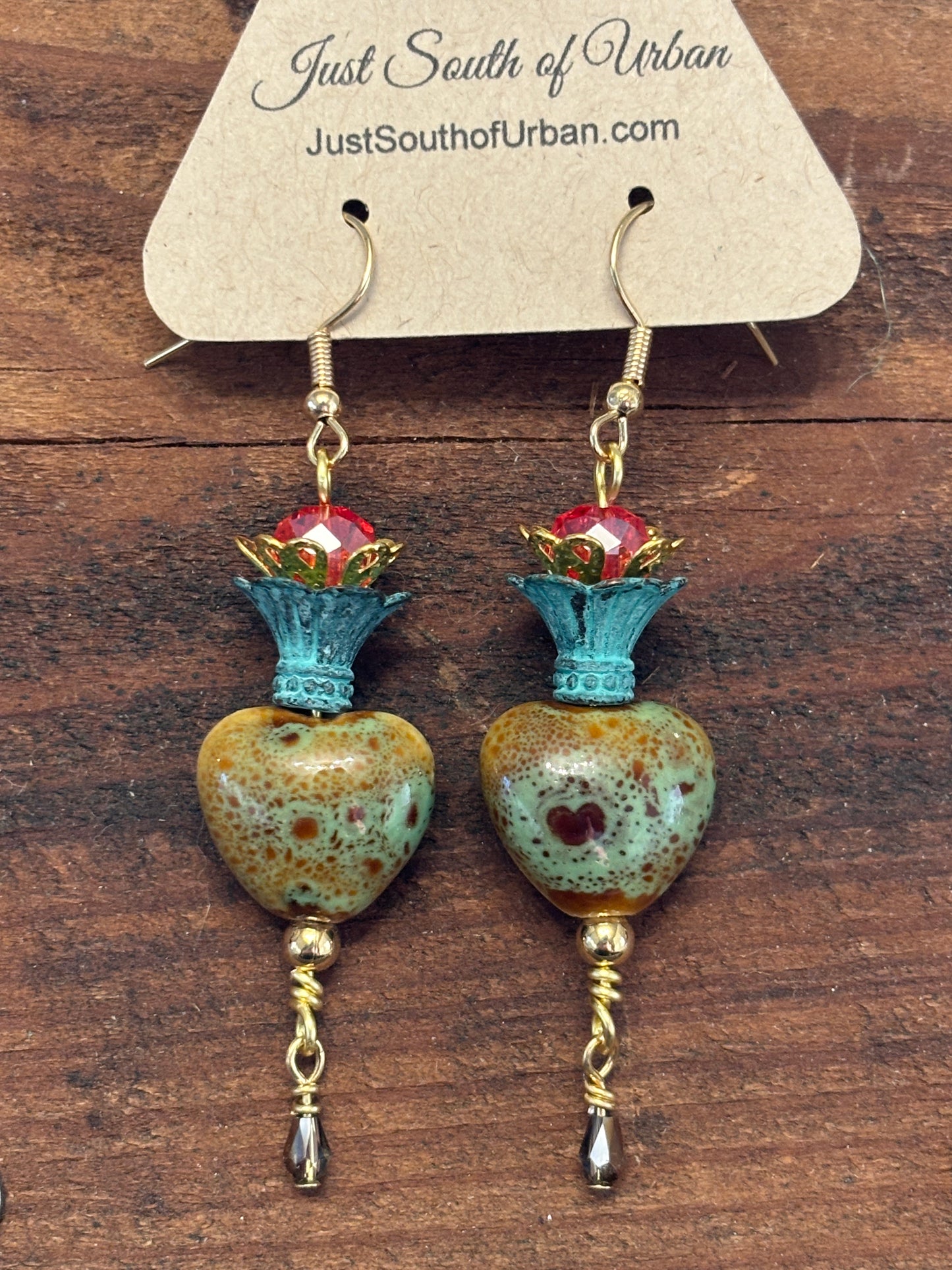 Hearts on Fire Earrings, 3 inches long, 3/4 in wide