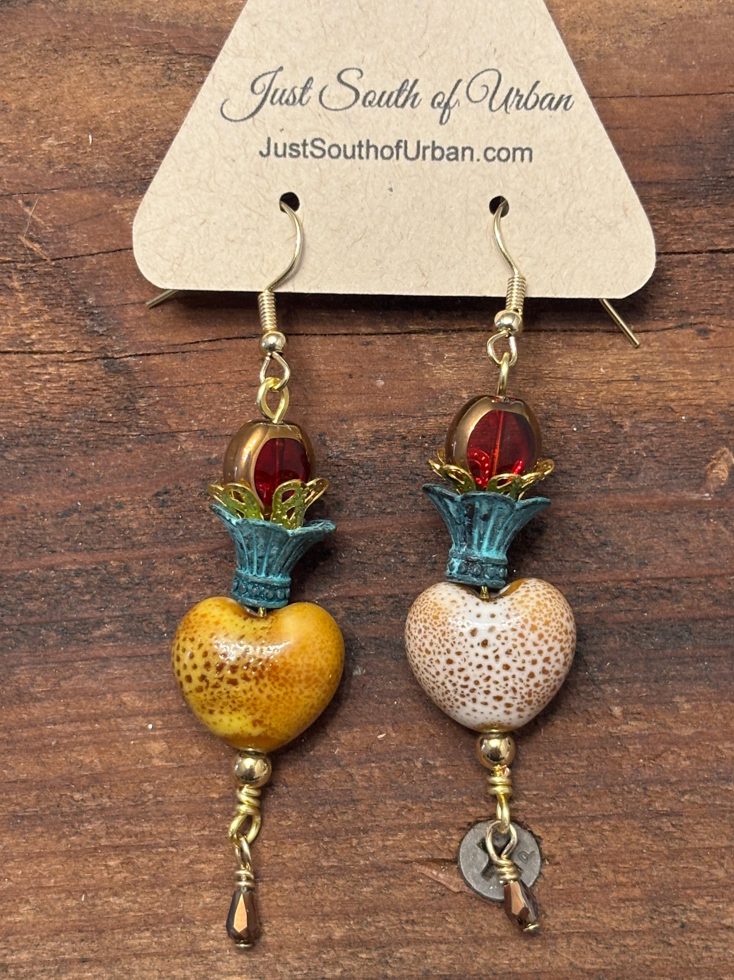 Hearts on Fire Earrings, 3 inches long, 3/4 in wide