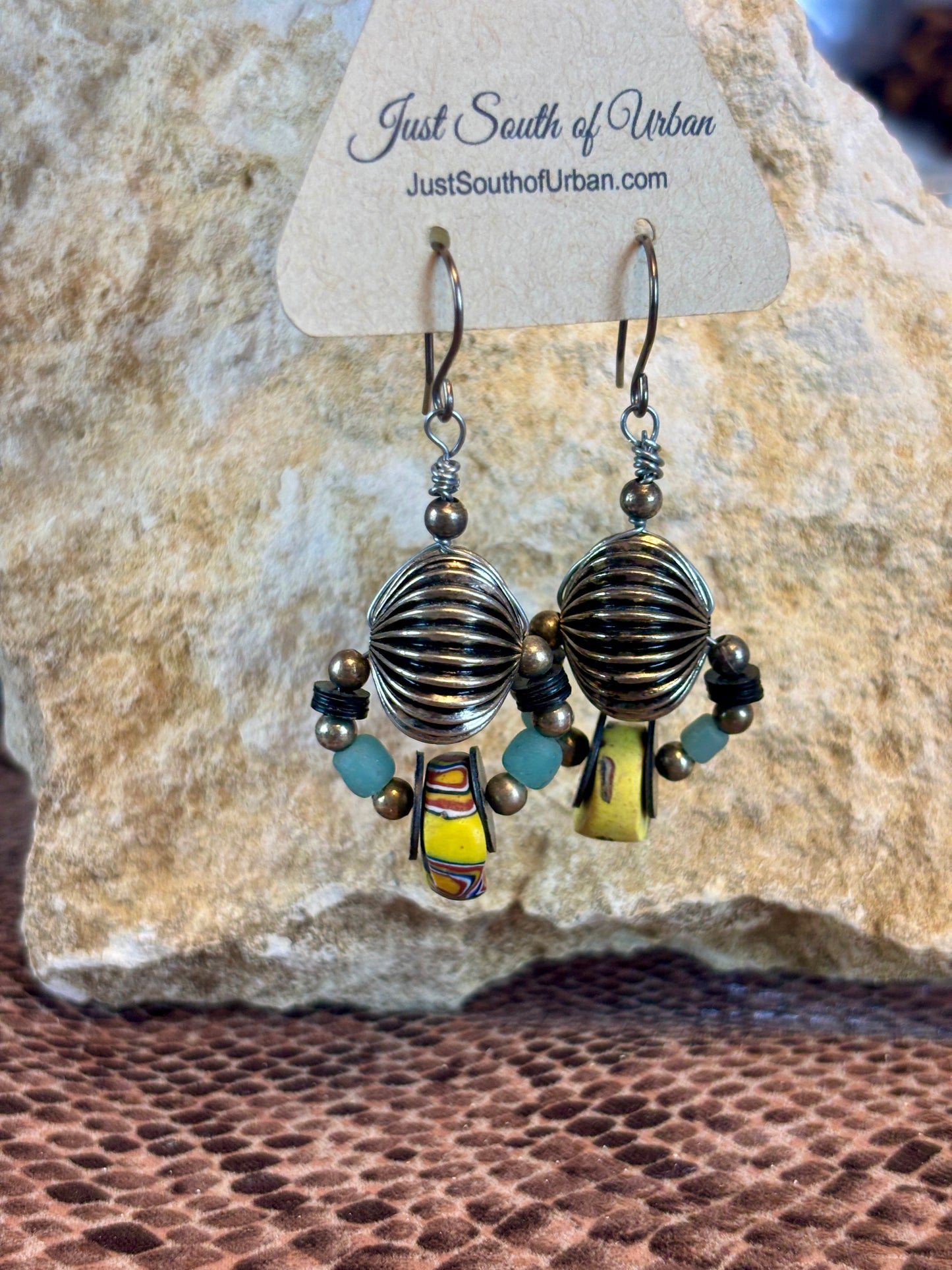 African Art Inspired Necklace with African Handmade Beads