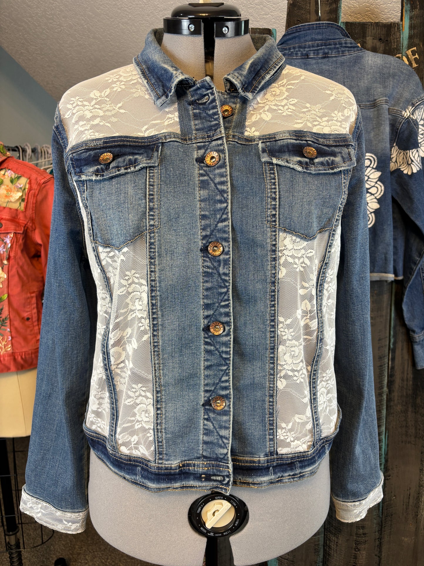 CUSTOM ORDER:  Up-Cycled Denim Jacket for N. Dunlap