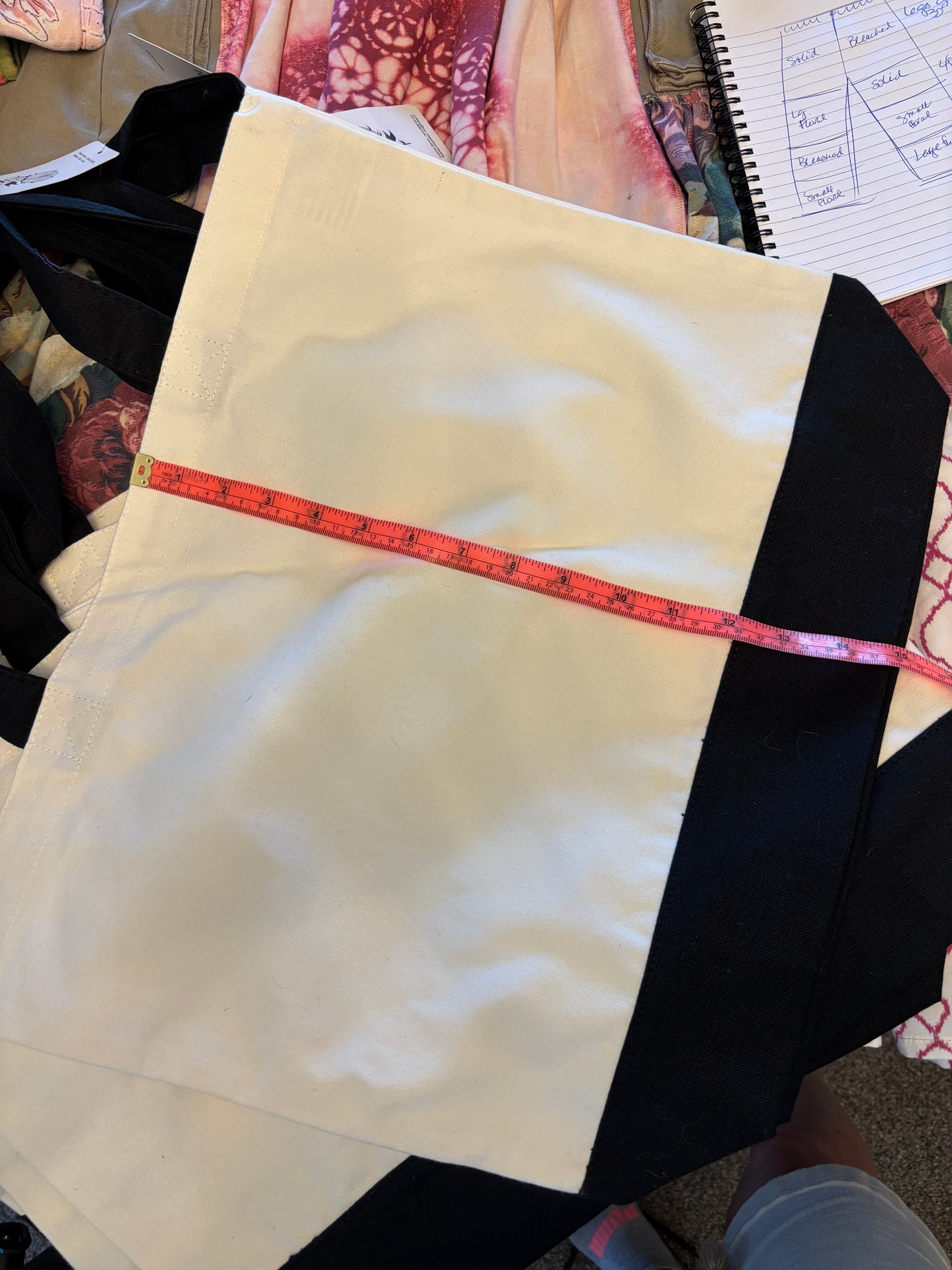 Blank Canvas Tote Bags, 100% Cotton, 18x15x4", Maker Ready, Lot of 6