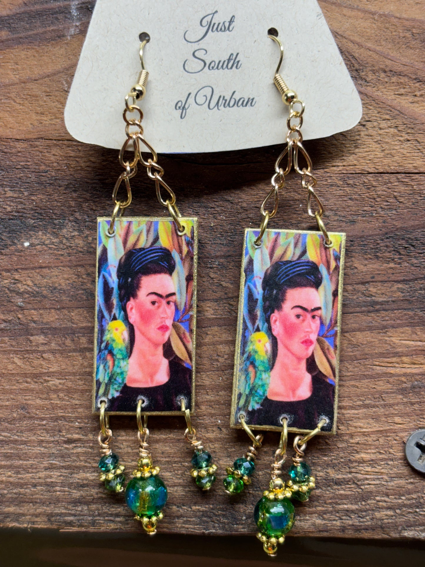 Mexican Inspired Artistic Earrings, 4" x 3/4", Lightweight Handmade Bohemian Earrings