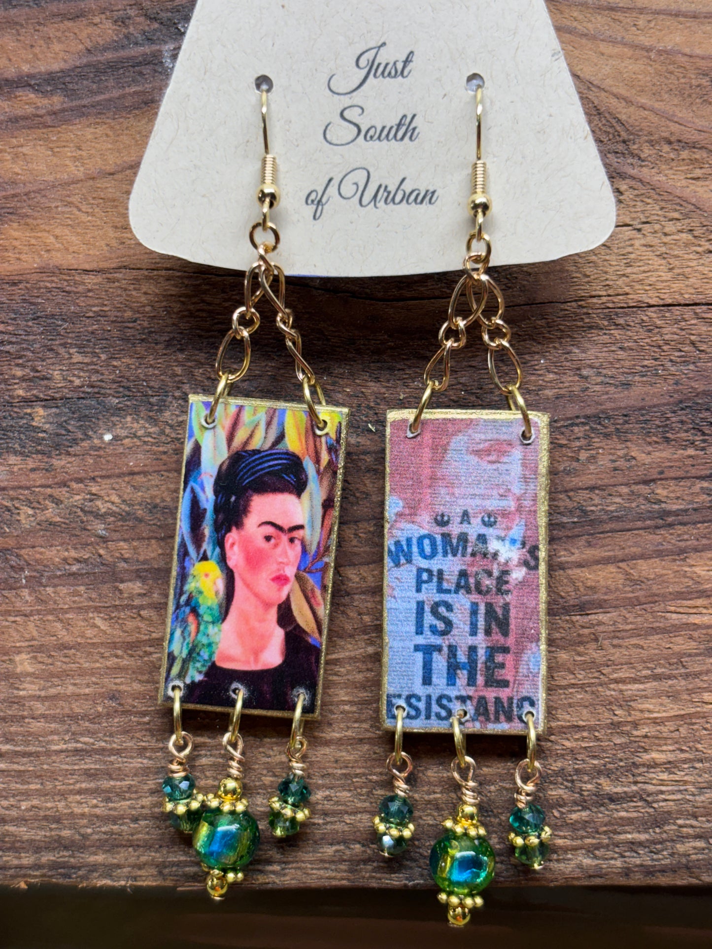 Mexican Inspired Artistic Earrings, 4" x 3/4", Lightweight Handmade Bohemian Earrings