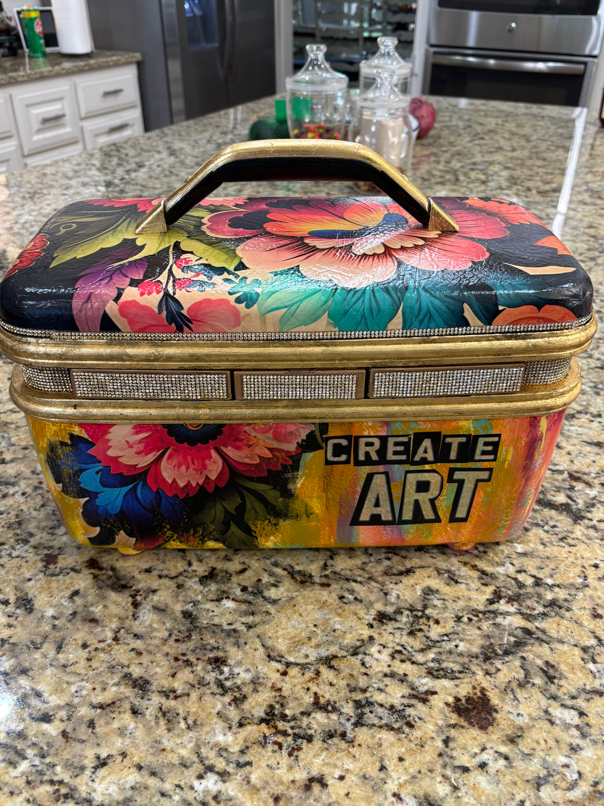Up-Cycled Samsonite Train Case, Art Supply Travel Case