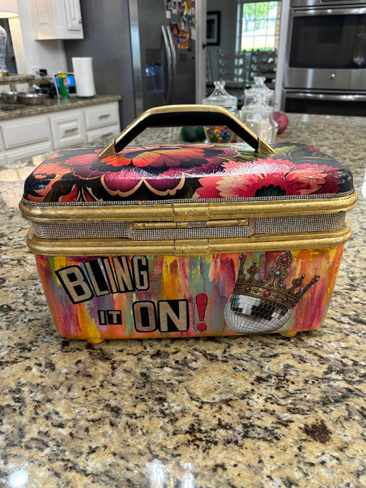 Up-Cycled Samsonite Train Case, Art Supply Travel Case