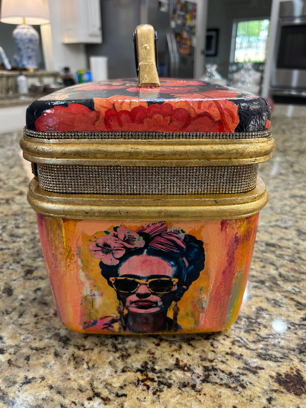 Up-Cycled Samsonite Train Case, Art Supply Travel Case