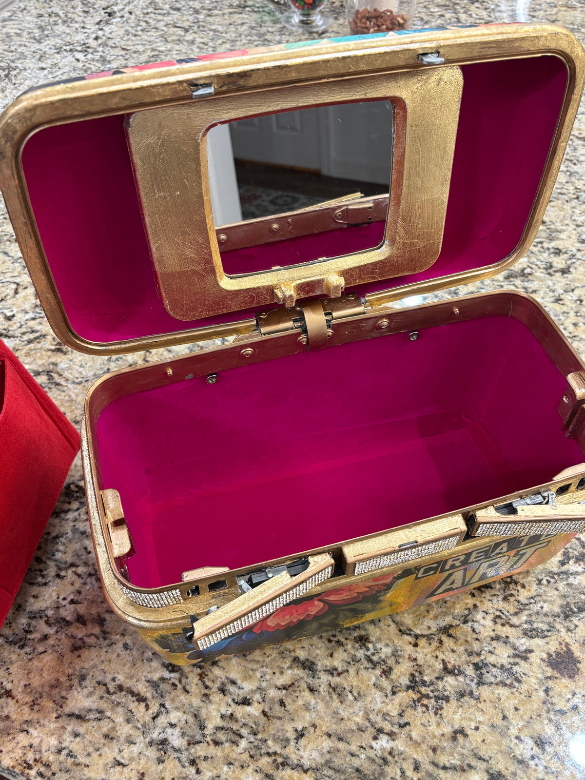 Up-Cycled Samsonite Train Case, Art Supply Travel Case