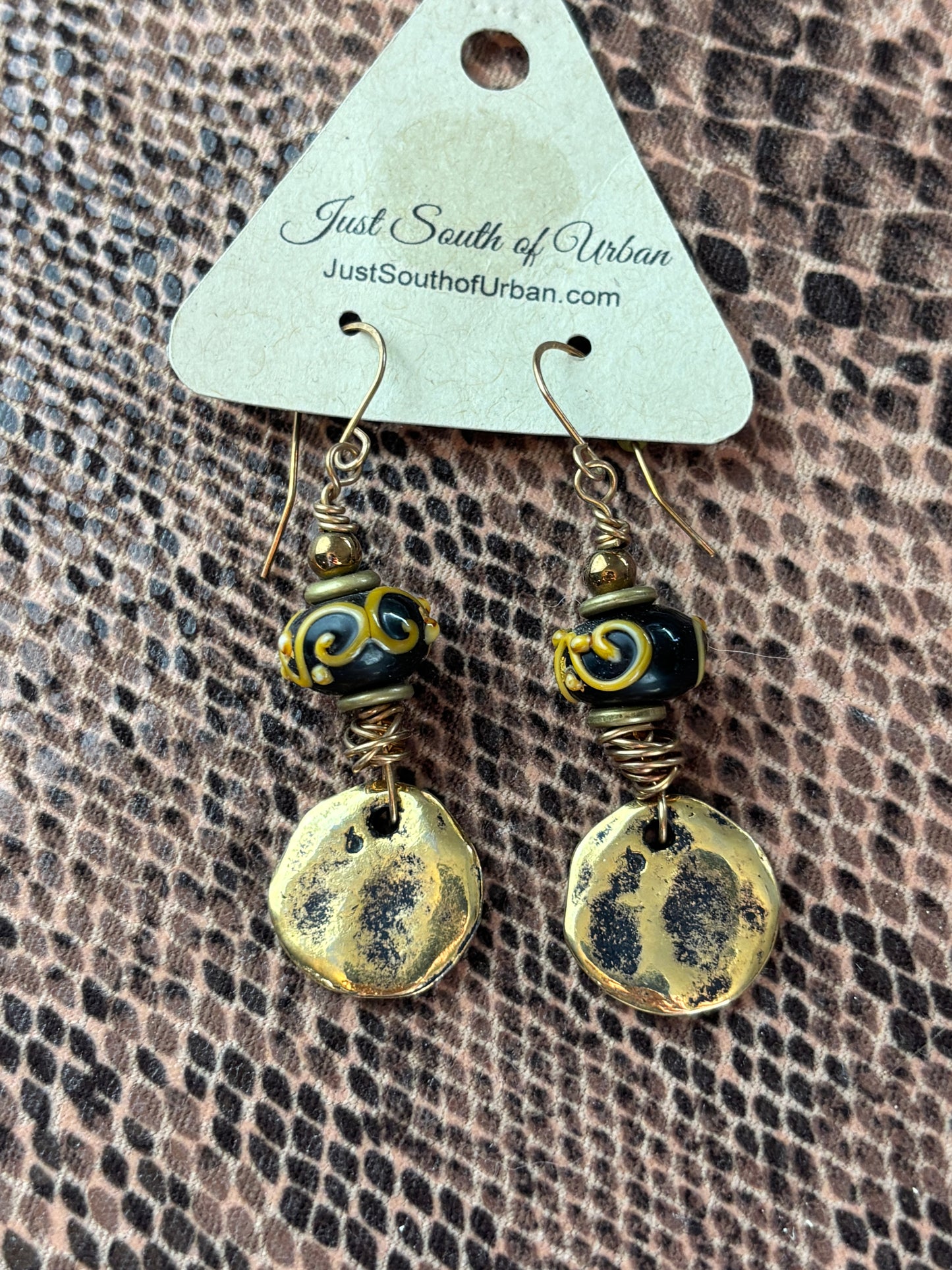 Artisan Lampwork and Metal Earrings