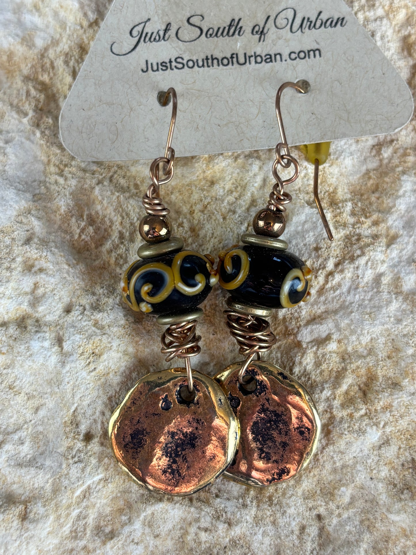 Artisan Lampwork and Metal Earrings