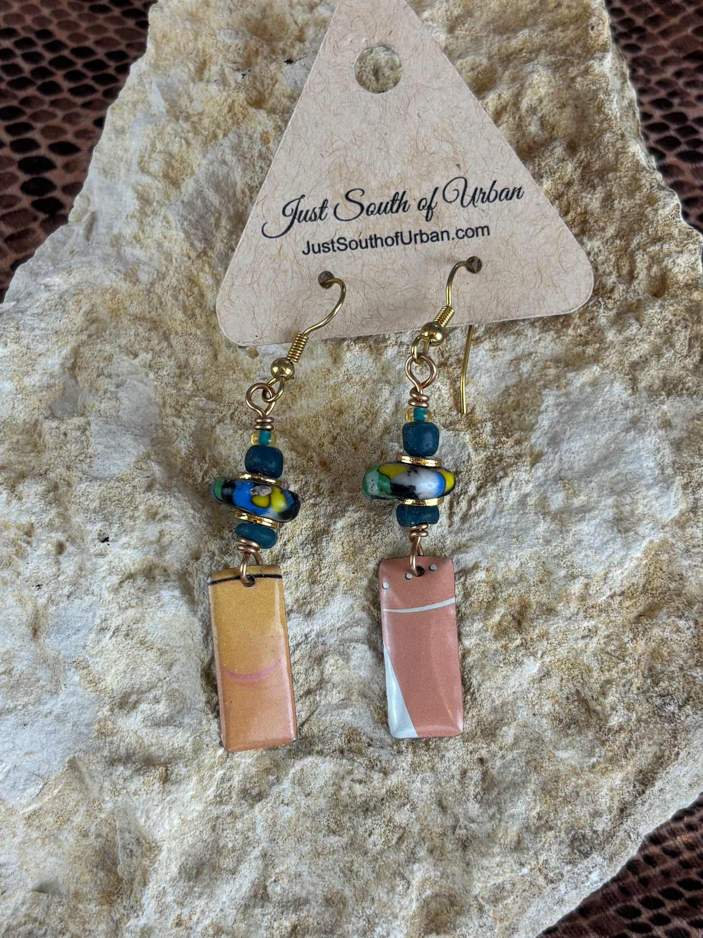 Tin Earring, Light Switch Plate Punches, Up-Cycled Wast Materials