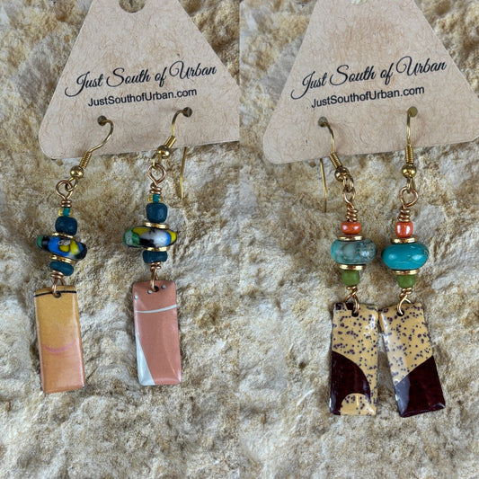 Tin Earring, Light Switch Plate Punches, Up-Cycled Wast Materials