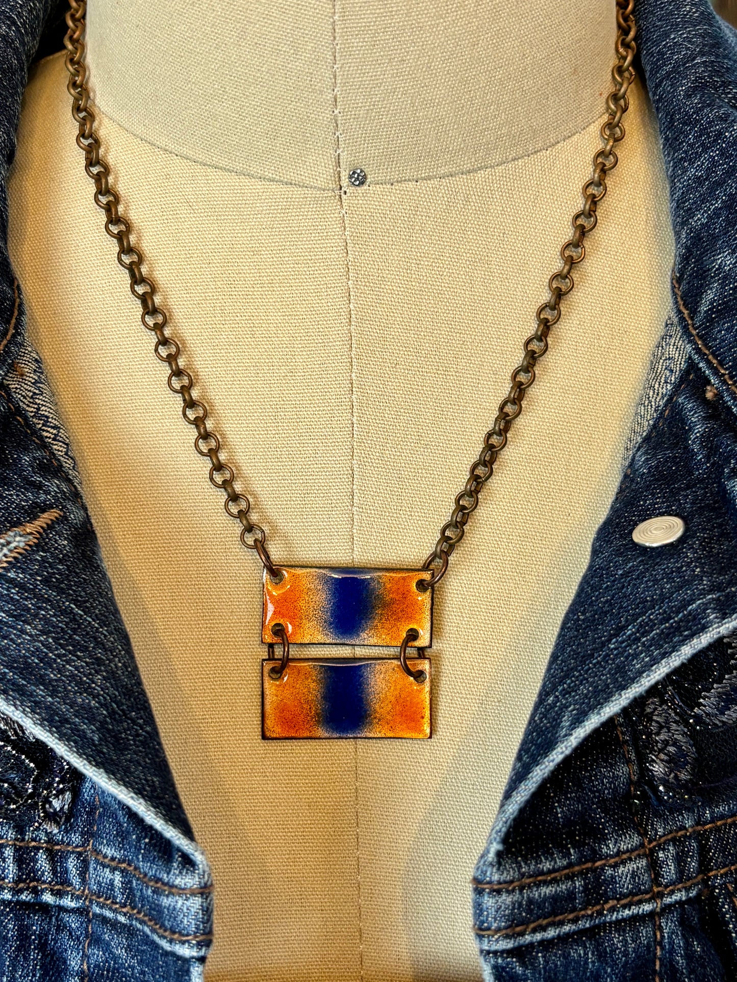 Enameled Glass on Copper
