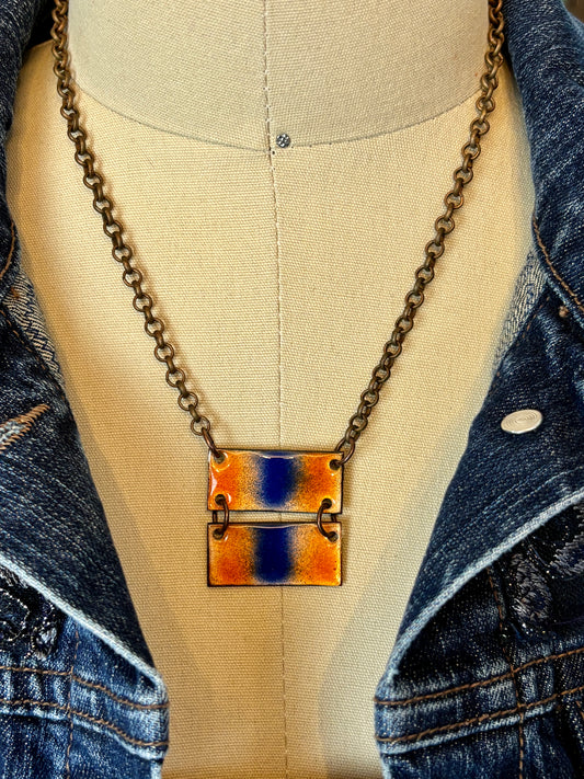Enameled Glass on Copper