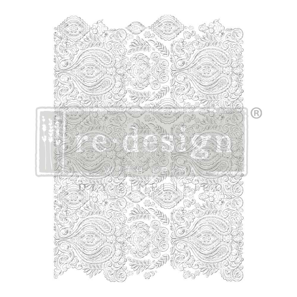 White Engraving, Furniture Transfer Decal by Re-Design with Prima, 24″X35″, CUT INTO 3 SHEETS