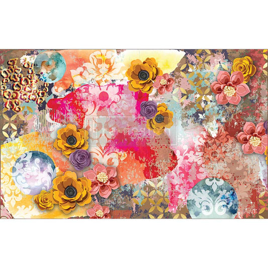 CECE ABSTRACT BEAUTY,  Decoupage Tissue Paper, Re-Design with Prima, 1 SHEET, 19″X30″