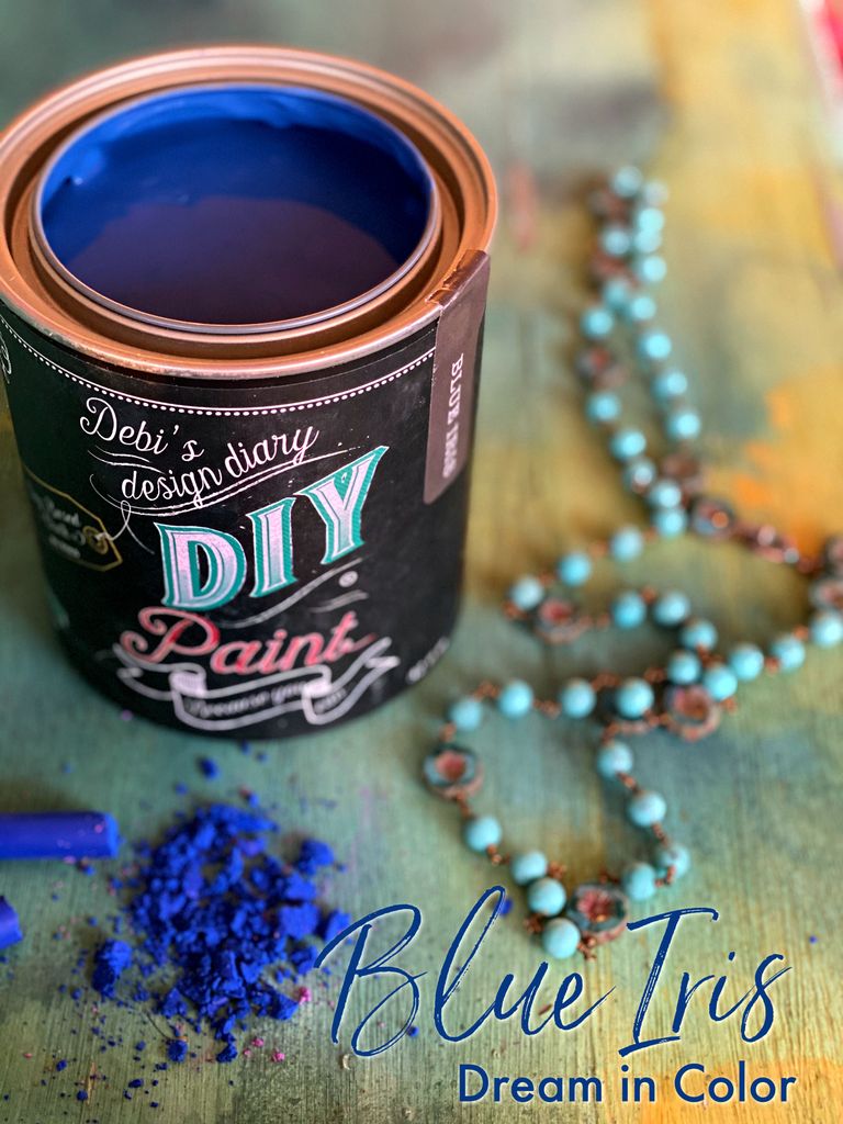 DIY Paint Blue Iris Plastic Free Paint, Non Toxic, No VOC's